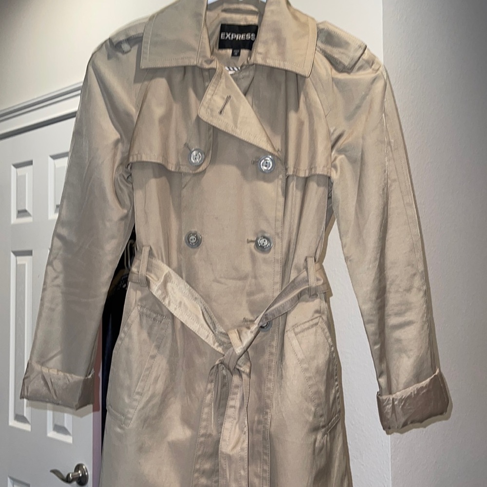 Express tan trench coat.